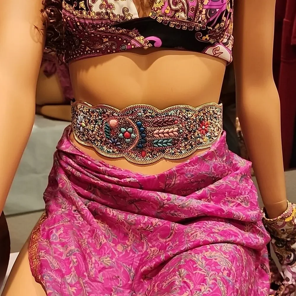Beaded Belt Boho Gypsy Bellydancer Tribal Belt